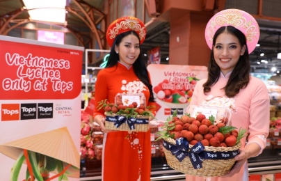 Vải thiều Lục Ngạn bán tại siêu thị Thái Lan giá 173.000 đồng/kg